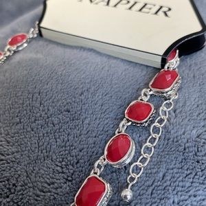 NWT Red & Silver Necklace by NAPIER